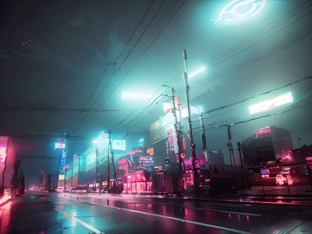 Containers lining the road