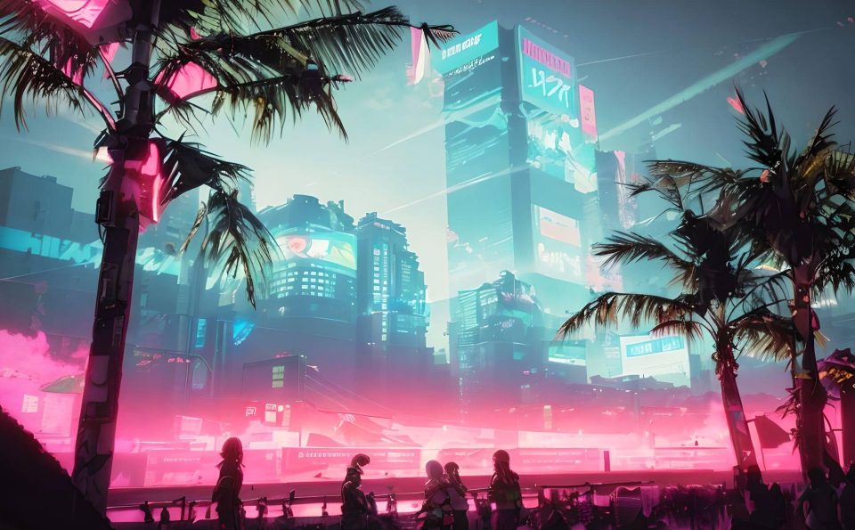 The dazzling lights of Cyberpunk City