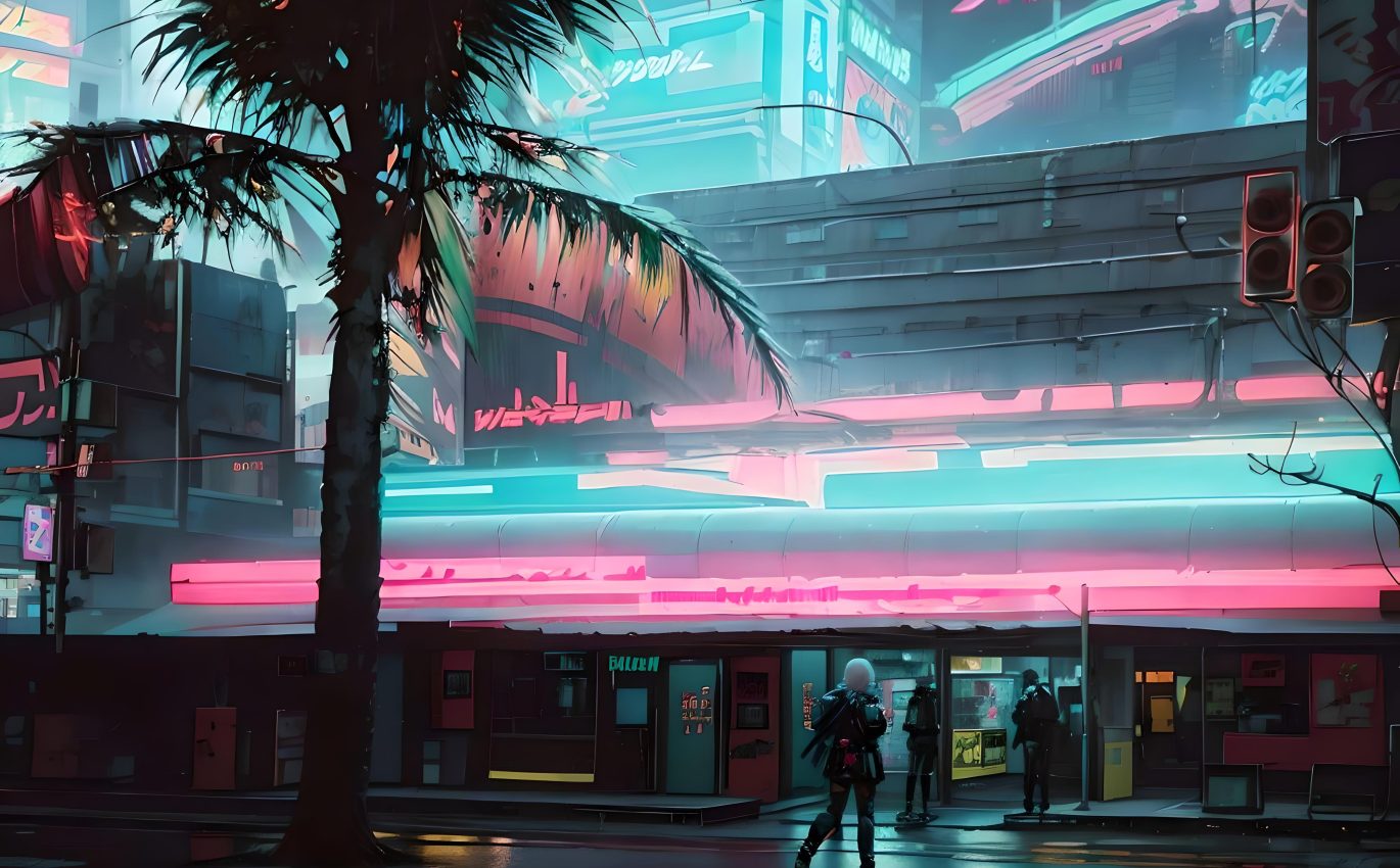 Train ticket booth behind the station