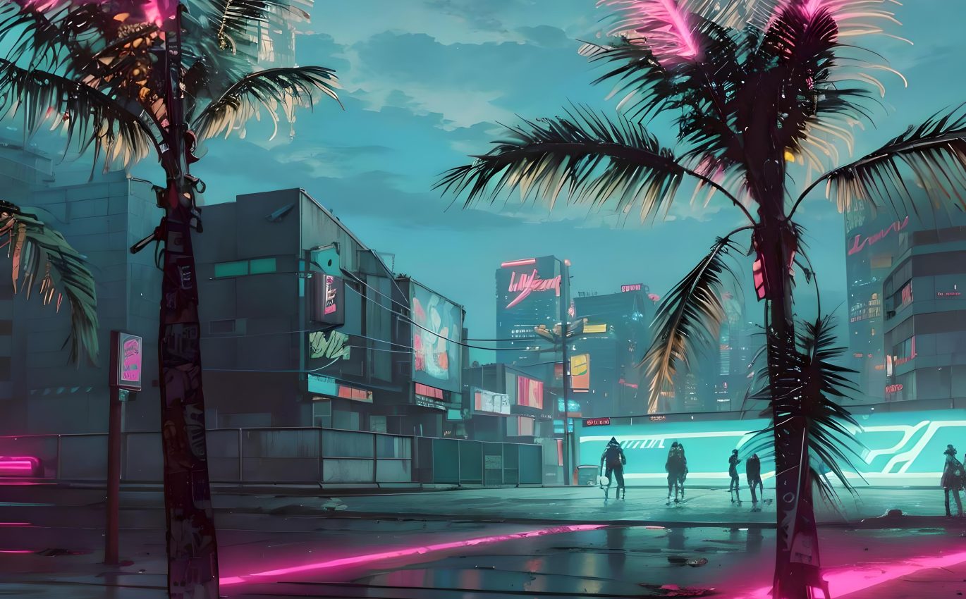 Playground in Cyberpunk City