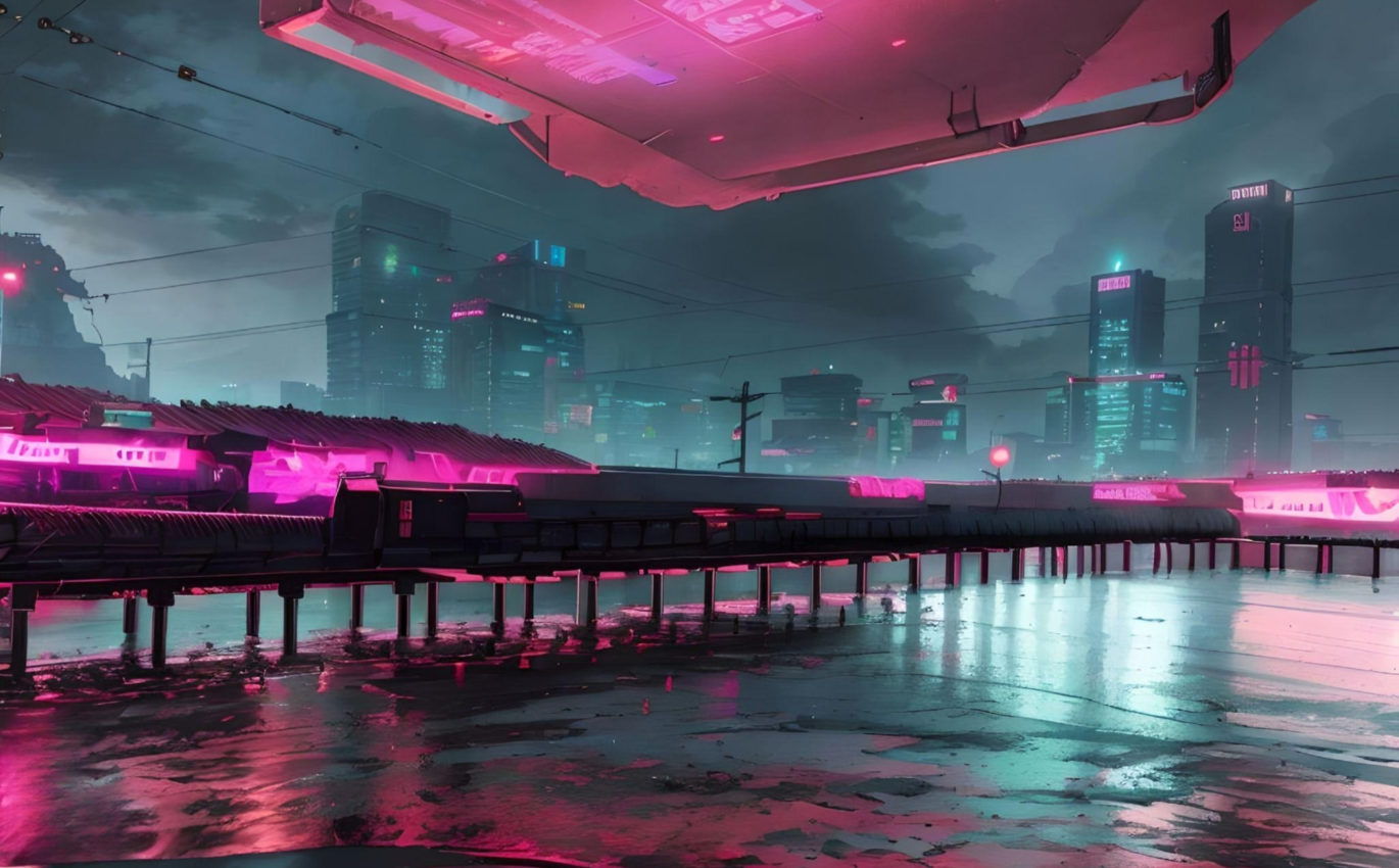 Cyberpunk device on the pier