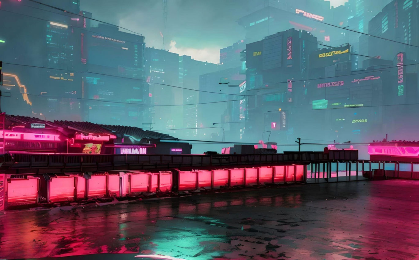 The early morning light streaming in from behind the building